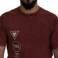 Maroon Printed Crewneck Tee Cotton T-shirt