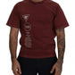 Maroon Printed Crewneck Tee Cotton T-shirt