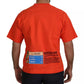 Orange Logo Print Crewneck Cotton T-shirt