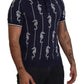 Dark Blue Sea Horse Collared Polo T-shirt