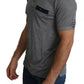 Gray Collared Silk Polo Top Shirt T-shirt