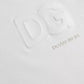 White Logo Embossed Cotton Crewneck T-shirt