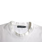 White Logo Embossed Cotton Crewneck T-shirt