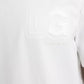 White Logo Embossed Cotton Crewneck T-shirt