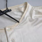 White Short Button Closure Silk Top T-shirt