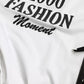 White Slogan Print Lacing Detailed T-shirt