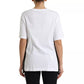 White Slogan Print Lacing Detailed T-shirt