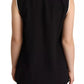 Black Silk Eleganza Print Sleeveless Tank Top