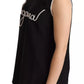 Black Silk Eleganza Print Sleeveless Tank Top