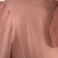 Pink Long Sleeves Ascot Collar Top Blouse