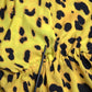 Yellow Leopard Print Long Sleeves Top Blouse