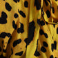 Yellow Leopard Print Long Sleeves Top Blouse