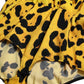 Yellow Leopard Print Long Sleeves Top Blouse