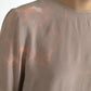 Brown Round Neck Short Sleeve Blouse Top