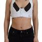 White Viscose Sleeveless Cropped Bustier Top