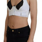 White Viscose Sleeveless Cropped Bustier Top