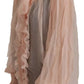 Light Pink Silk Ascot Collar Long Sleeves Top