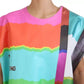 Multicolor TV Glitch Print Blouse Casual Top