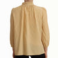 Mustard Ascot Collar Shirt Silk Blouse Top