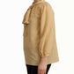 Mustard Ascot Collar Shirt Silk Blouse Top