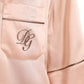 Pink Silk Long Sleeves Logo Pajama Blouse Top