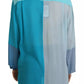 Blue Collar Long Sleeve Blouse Silk Top