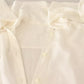 White Blouse Ascot Collar Shirt Silk Button Top