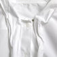 White Cotton Ascot Collar Long Sleeves Top