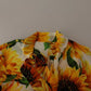 White Sunflower Silk Ascot Collar Blouse Top