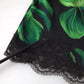 Black Philodendron Print Silk Camisole Underwear