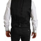 Black Stretch Waistcoat Formal Dress Wool Vest