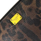 Brown Leopard Leather DG Zip Around Continental Wallet