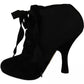 Black Suede Stretch Ankle Boots Booties Shoes