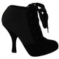 Black Suede Stretch Ankle Boots Booties Shoes