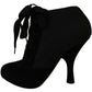 Black Suede Stretch Ankle Boots Booties Shoes