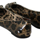 Brown Leopard Ballerina Flats Leather Shoes