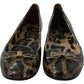 Brown Leopard Ballerina Flats Leather Shoes