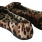 Brown Leopard Silk Ballerina Flats Shoes