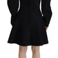 Black Long Sleeves A-line Mini Cotton Dress