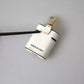 White Blue Calf Leather Logo Print Strap Airpods Case