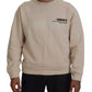 Beige Amore Cotton Crew Neck Pullover Sweater