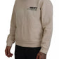 Beige Amore Cotton Crew Neck Pullover Sweater