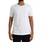 White Cotton Round Neck Short Sleeve T-shirt