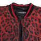 Red Leopard Bomber Short Coat Jacket