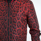 Red Leopard Bomber Short Coat Jacket