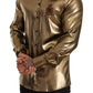 Metallic Gold DG Embroidered Crown Silk Top Shirt