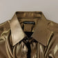 Metallic Gold DG Embroidered Crown Silk Top Shirt