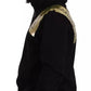 Black Gold Hooded Cotton Mens Pullover Sweater