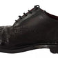 Black Leather Brogue Oxford Dress Shoes