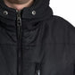 Black Nylon Hooded Parka Coat Winter Jacket